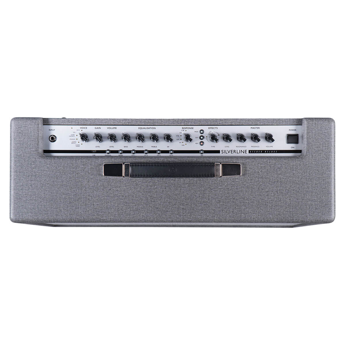 top view of Silverline Stereo Deluxe electric guitar digital amp