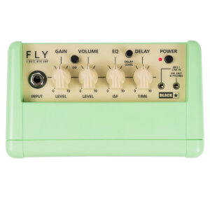 top view of control panel on FLY 3 Surf Green battery powered combo amp