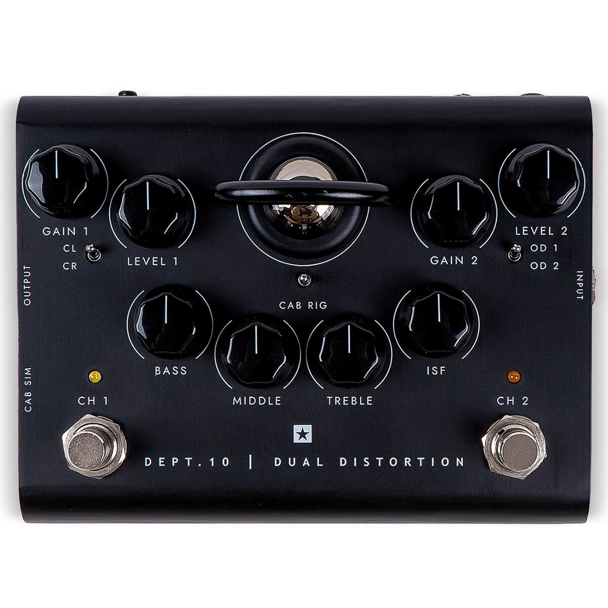 top view of Dept.10 Dual Distortion electric guitar pedal