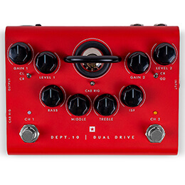 top view of Dept. 10 Dual Overdrive electric guitar pedal