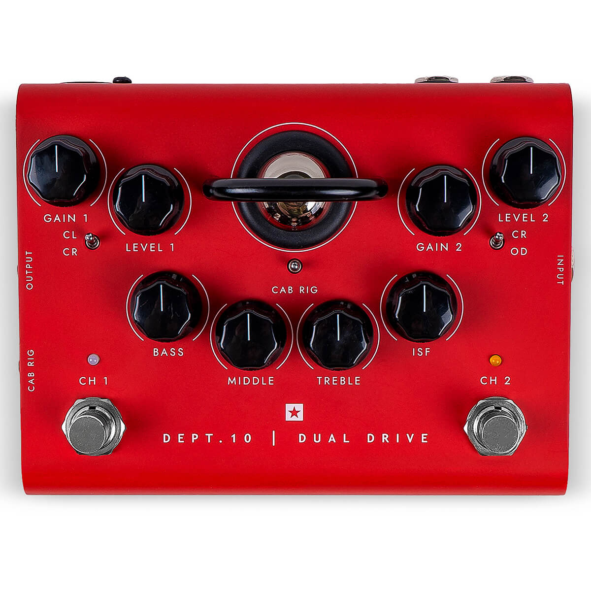 Top view of Dept 10 Dual Overdrive electric guitar pedal