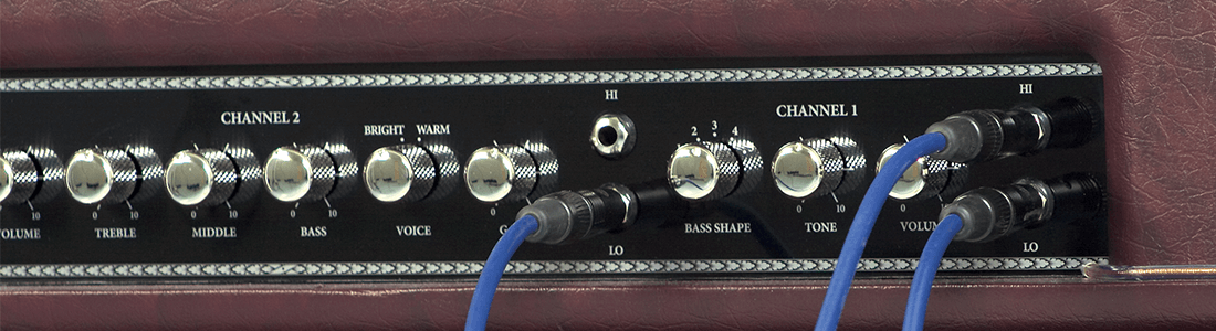 closeup view of a control panel on a blackstar guitar amp