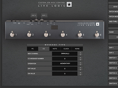 control panel of Live Logic App