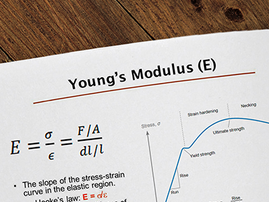 Young's Modulus on a wood surface
