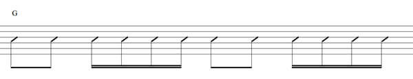 alternate strummed eighths on the 1 and 3 and sixteenths on the 2 and 4