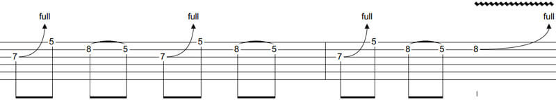 4 note phrase in the first shape of the Minor Pentatonic