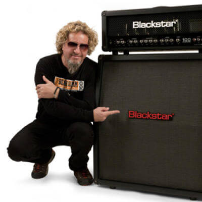 Sammy Hagar pointing at Blackstar amps